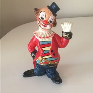 Clown figure ceramic made in Portugal 7.5” Vintage
